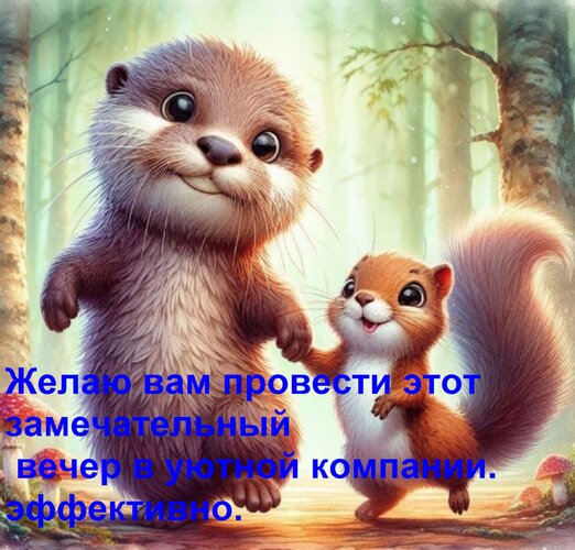 Открытка Желаю вам провести этот замечательный вечер в уютной компании. эффективно.