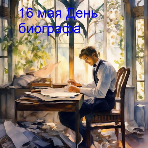 Открытка 16 мая День биографа