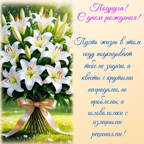 Открытка Подруга! С днем рождения!