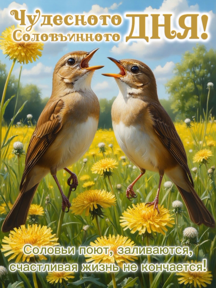 Открытка Чудесного, соловьиного дня!