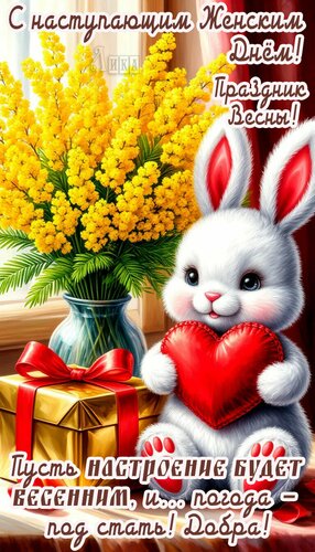 Открытка С наступающим 8 марта
