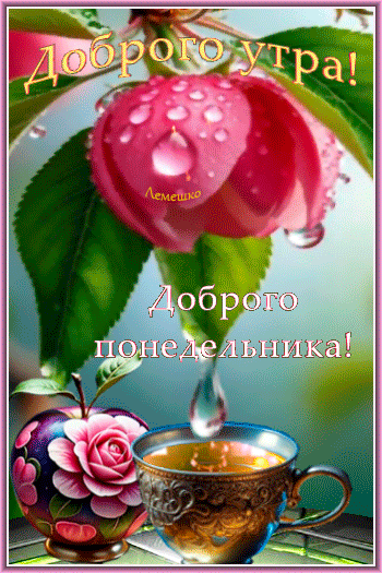Анимированная открытка Доброго утра! Доброго понедельника!