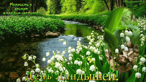 Анимированная открытка день ландышей