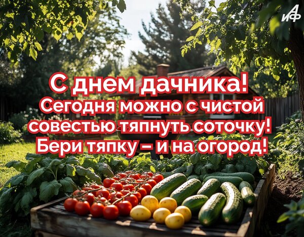 Открытка С днем дачника