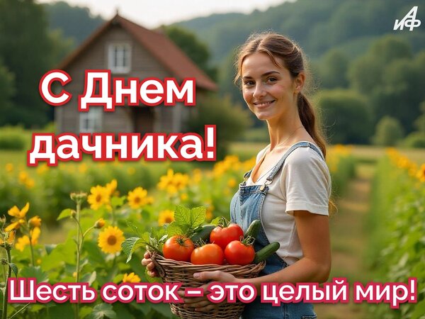 Открытка С днем дачника