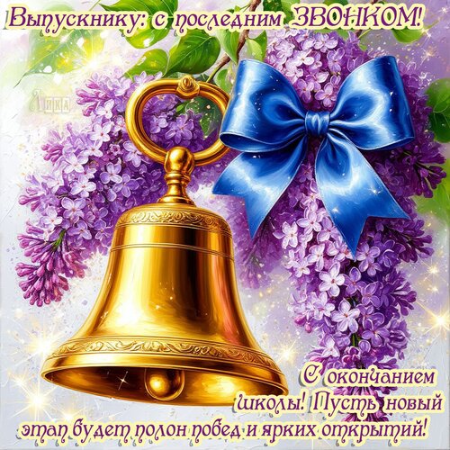 Открытка Выпускнику: с последним звонком
