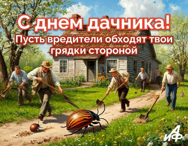 Открытка С днем дачника