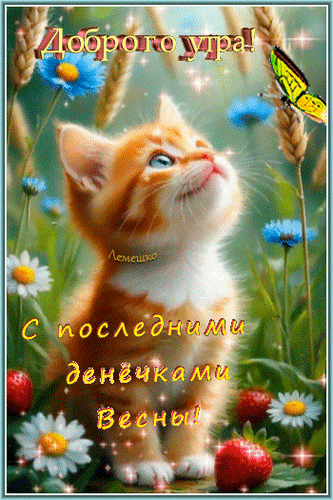 Анимированная открытка Доброго утра! С последними денёчками Весны!