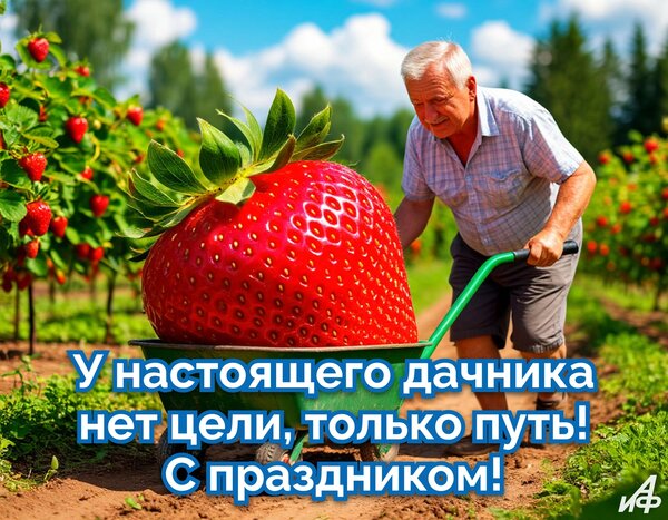 Открытка С днем дачника