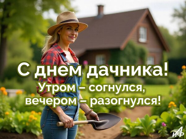 Открытка С днем дачника