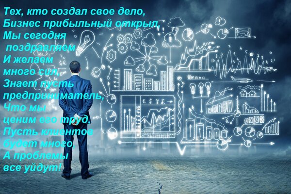 Открытка Тех, кто создал свое дело, Бизнес прибыльный открыл, Мы сегодня поздравляем И желаем много сил, Знае
