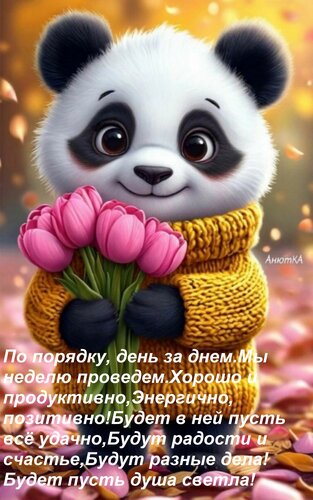 Открытка По порядку, день за днем мы неделю проведем хорошо и продуктивно, энергично, позитивно! 