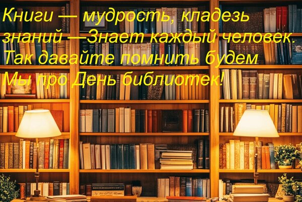 Открытка Книги — мудрость, кладезь знаний — Знает каждый человек. Так давайте помнить будем Мы про День библи