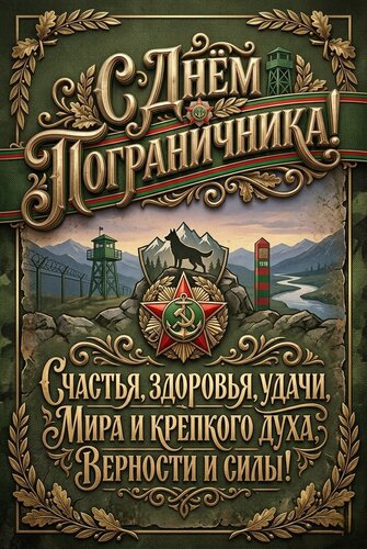 Открытка С днем пограничника