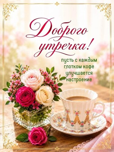 Открытка Пусть с каждым глотком кофе улучшается настроение