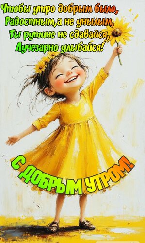 Открытка С добрым утром. Чтобы утро добрым было, радостным, а не унылым