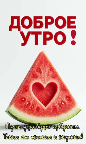 Открытка Доброе утро. Пусть утро будет арбузным, таким же свежим и вкусным