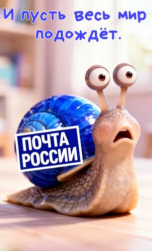 Открытка И пусть весь мир подождёт. Почта России