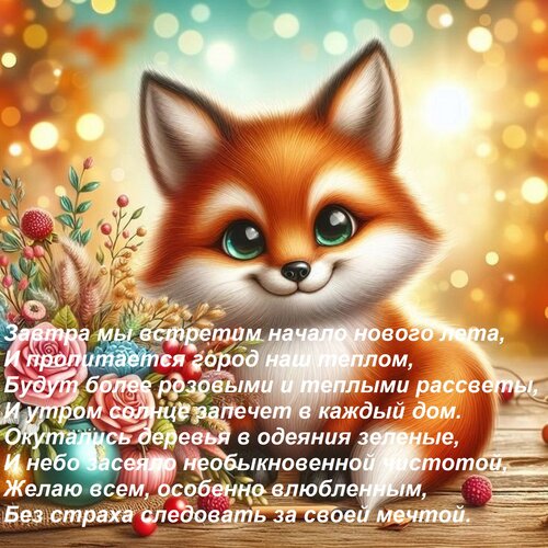 Открытка Завтра мы встретим начало нового лета, и пропитается город наш теплом.