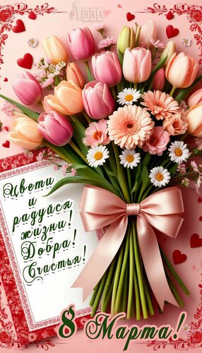 Открытка С 8 Марта