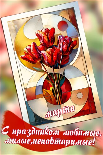 Открытка С днем 8 марта