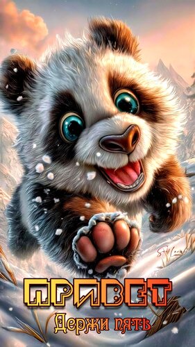 Открытка Привет. Держи пять