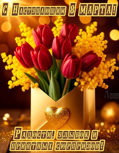 Открытка С наступающим 8 марта