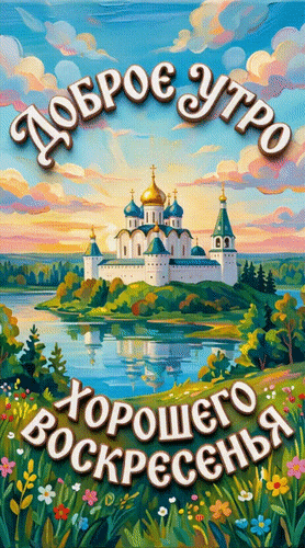 Анимированная открытка Доброе утро. Хорошего воскресенья.