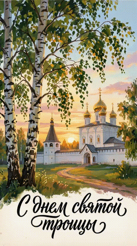 Анимированная открытка С днем Святой Троицы