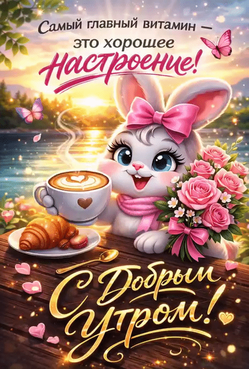 Анимированная открытка Доброе утро