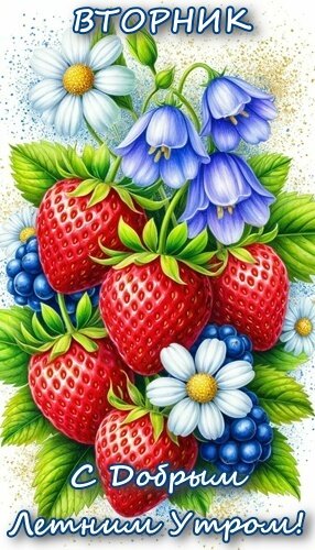 Открытка ВТОРНИК, С ДОБРЫМ ЛЕТНИМ УТРОМ!