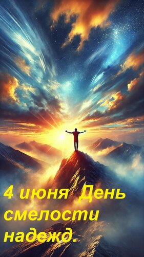Открытка 4 июня День смелости надежд.