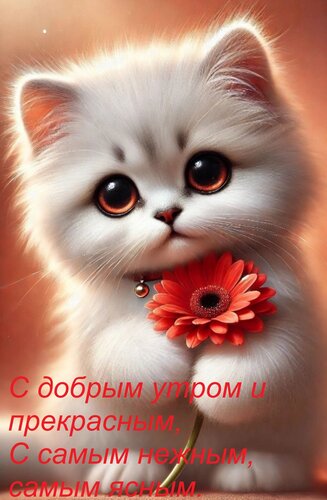 Открытка С добрым утром и прекрасным, С самым нежным, самым ясным.