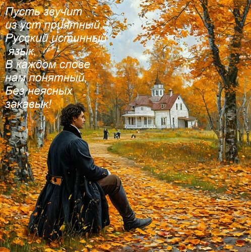 Открытка Пусть звучит из уст приятный, русский истинный язык. В каждом слове нам понятный, без неясных закавык