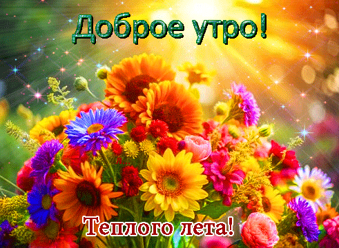 Анимированная открытка Доброе утро! Теплого лета!
