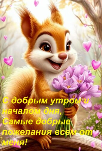 Открытка С добрым утром и началом дня, Самые добрые пожелания всем от меня!