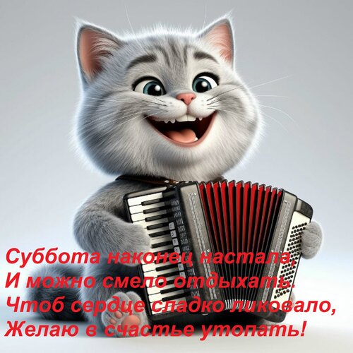 Открытка Суббота наконец настала, И можно смело отдыхать. Чтоб сердце сладко ликовало, Желаю в счастье утопат