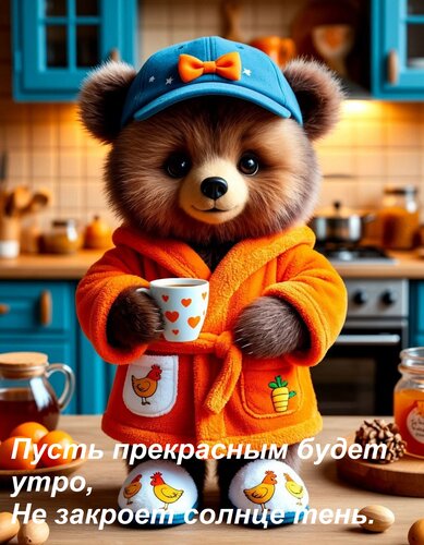 Открытка Пусть прекрасным будет утро, Не закроет солнце тень.