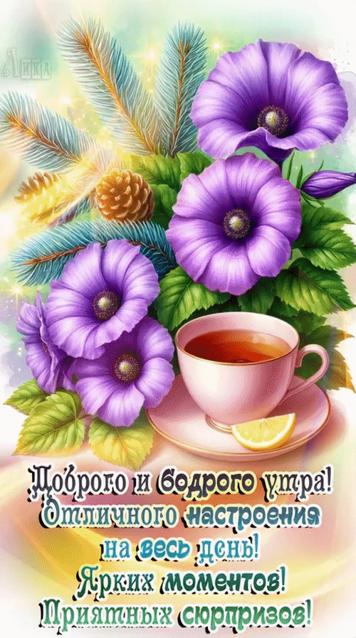 Анимированная открытка Доброе утро