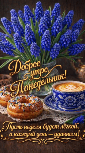 Анимированная открытка Понедельник