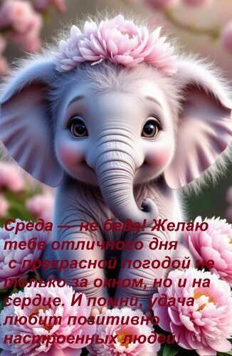 Открытка Среда — не беда! Желаю тебе отличного дня с прекрасной погодой не только за окном, но и на сердце.