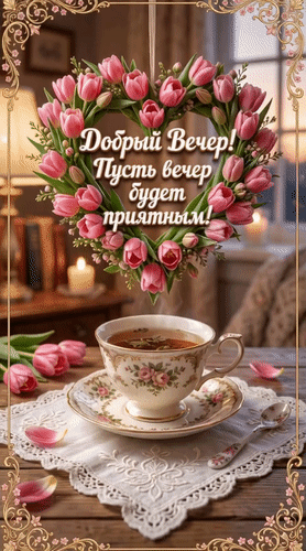 Анимированная открытка Добрый вечер