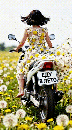Анимированная открытка Еду в Лето