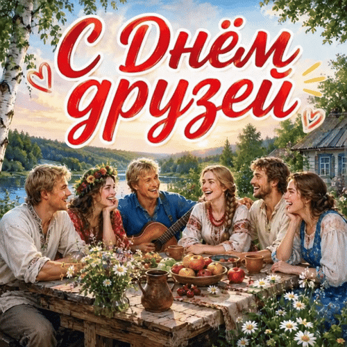 Анимированная открытка С Днём друзей