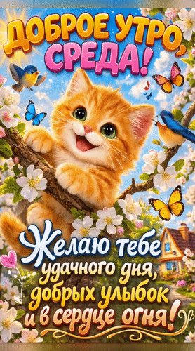 Анимированная открытка Доброе утро, среда