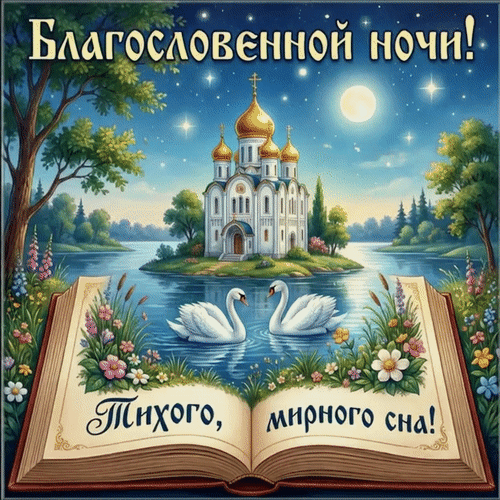 Анимированная открытка Спокойной ночи