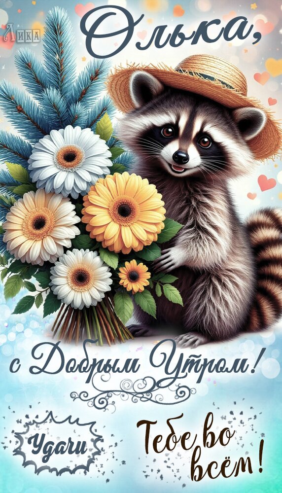 Открытка Ольке доброе утро