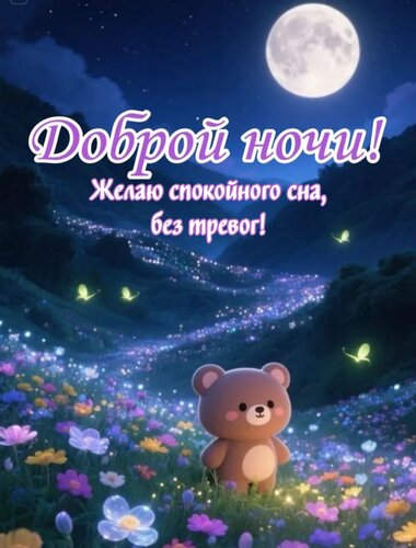 Открытка Желаю спокойного сна, без тревог!