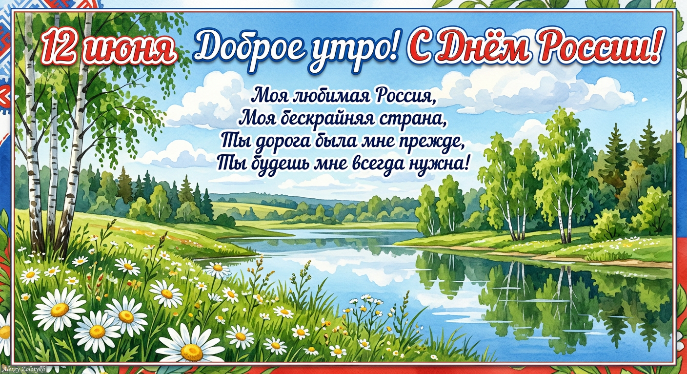 Открытка С Днём России! Гордимся своей страной!