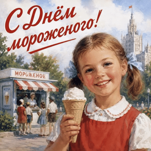 Анимированная открытка С Днём мороженого!